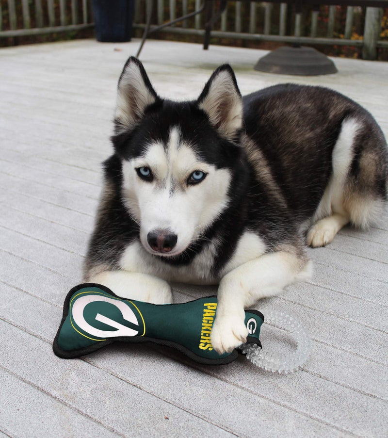 Pets First NFL Green Bay Packers Dental Dog TUG Toy with Squeaker. Tough PET Toy for Healthy Fun, Teething & Cleaning Pet's Teeth & Gum. (GBP-3310) - Image 2